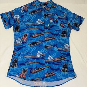 Dixxon Flannel Co. “Teague” Party Wear Button-Up Shirt 3XL Blue Boats Print
